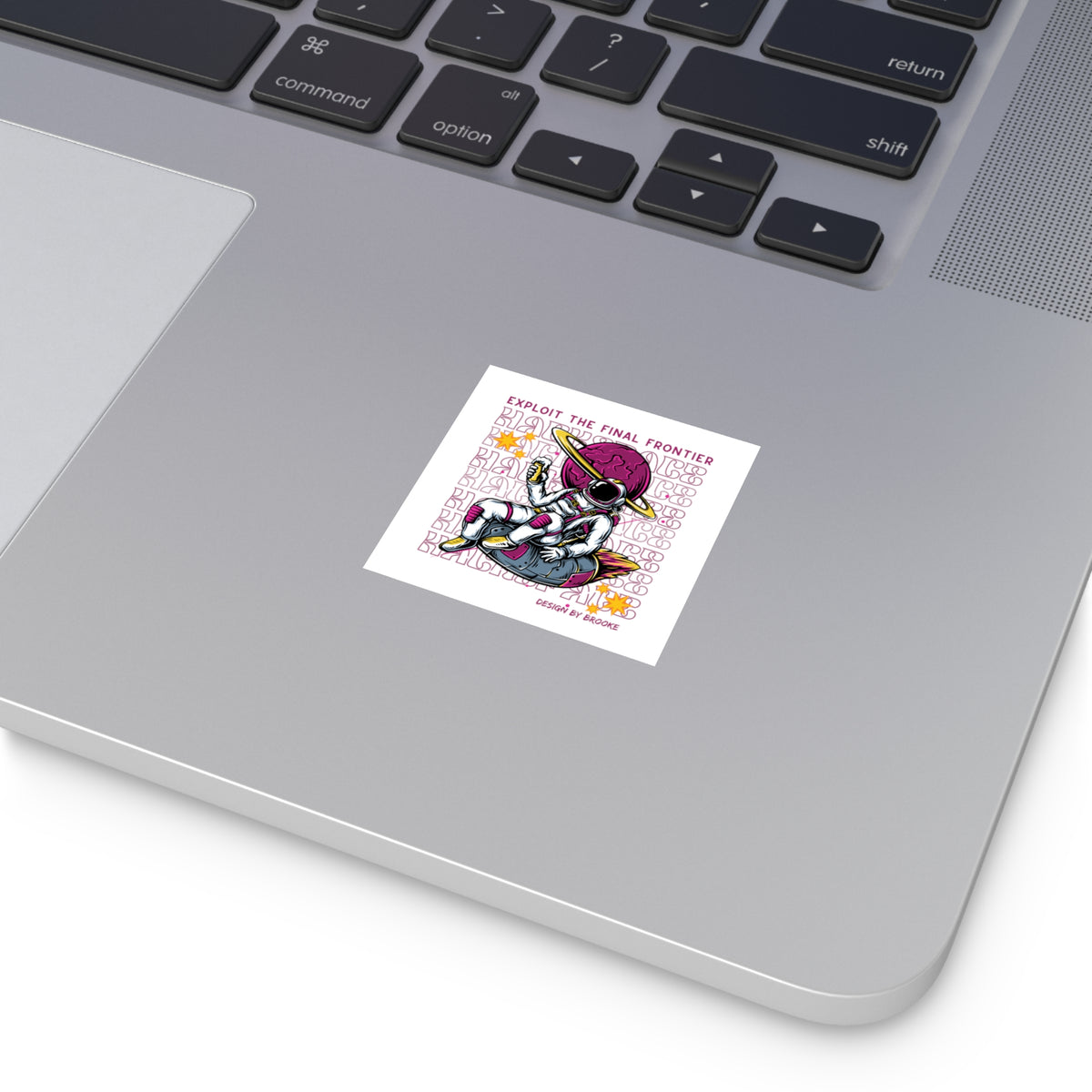 Astronaut Hacker Vinyl Stickers (Square) — "Exploit the Final Frontier" Retro Space